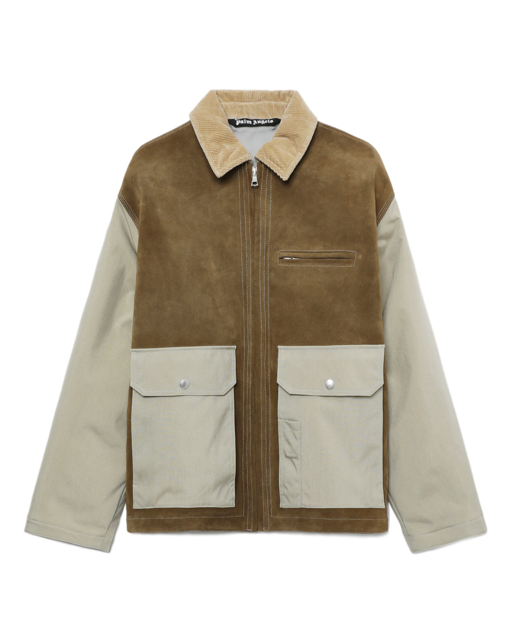 Monogram mix leather jacket