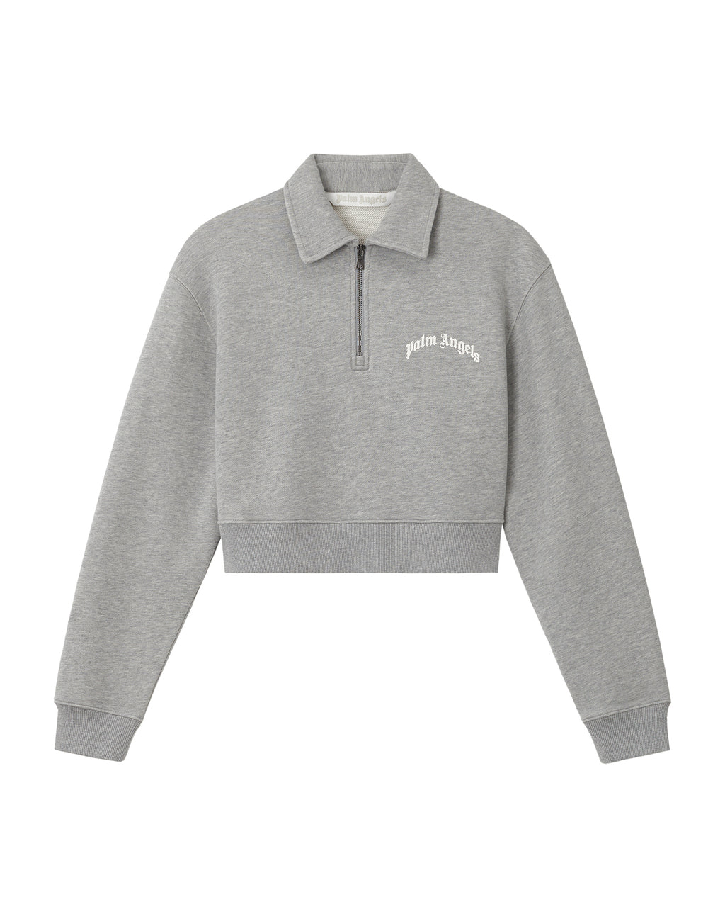 Cropped half zip sweatshirt