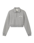 Cropped half zip sweatshirt