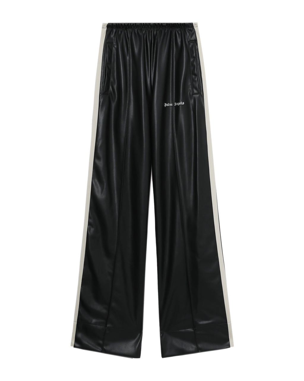 Leather effect track pants
