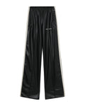 Leather effect track pants