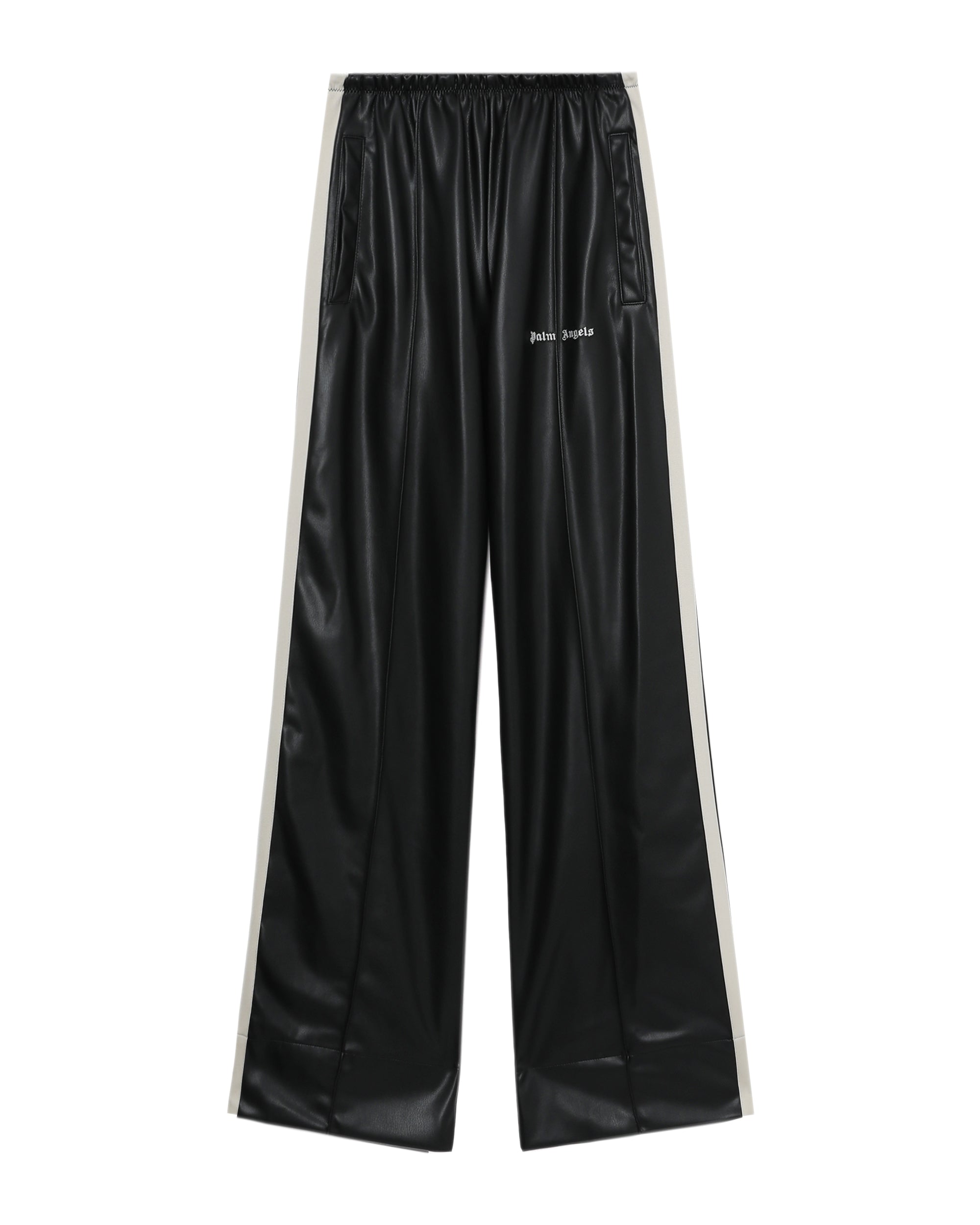 Leather effect track pants