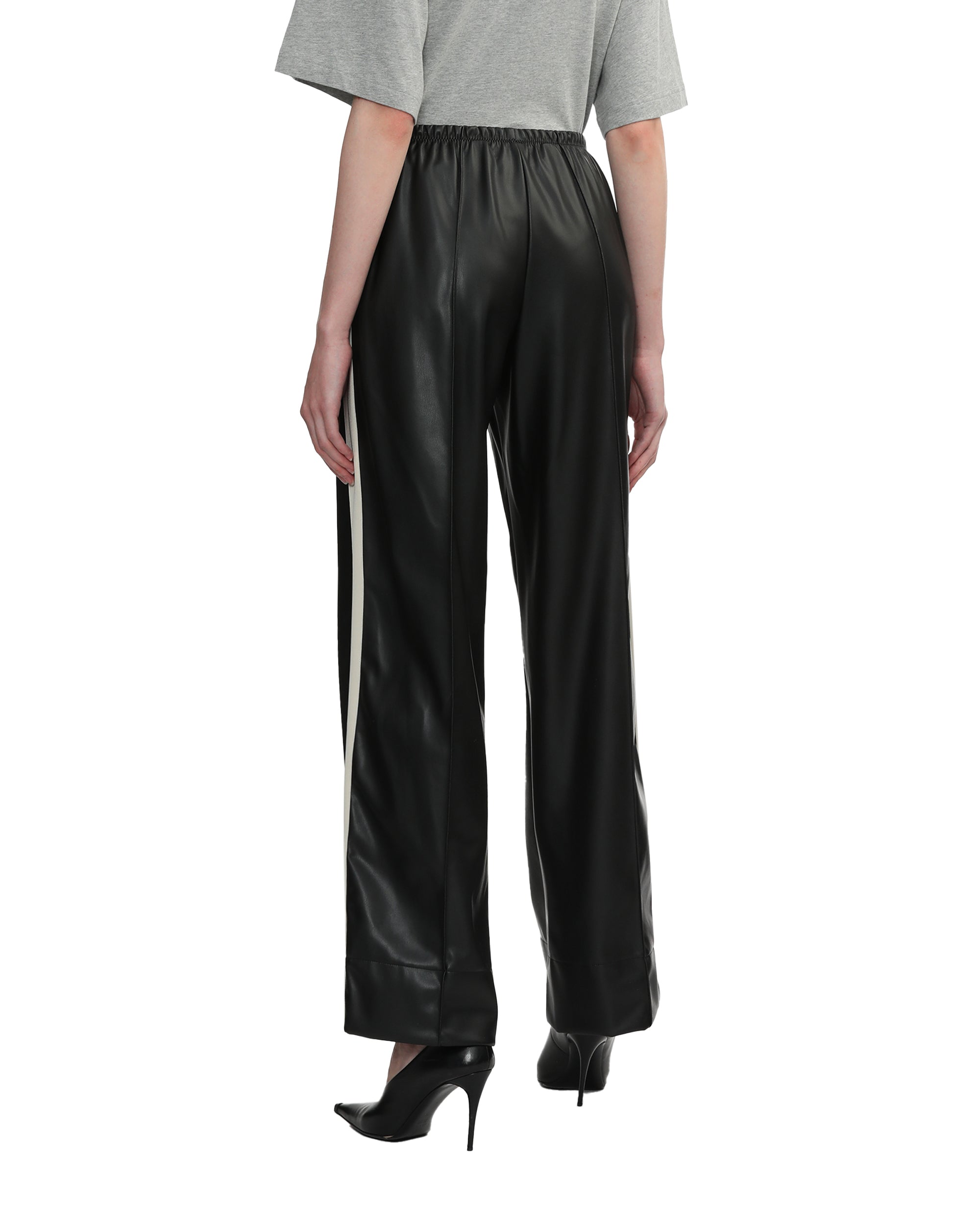 Leather effect track pants