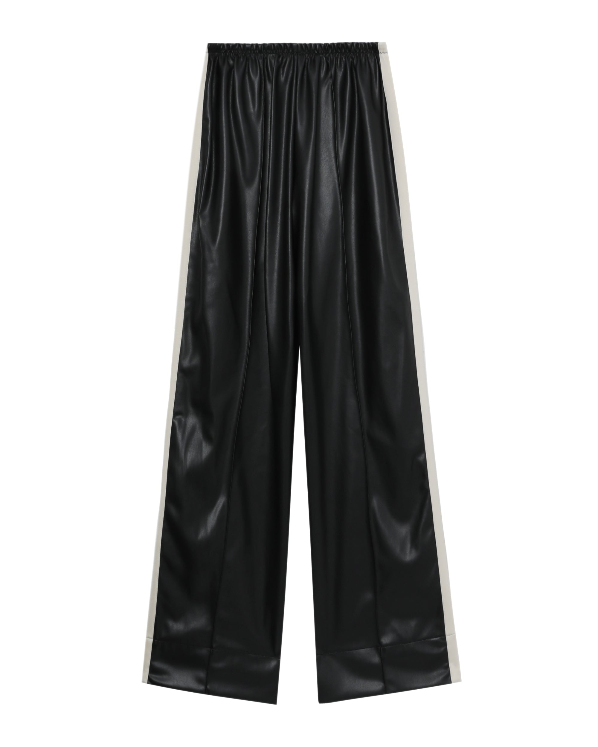 Leather effect track pants