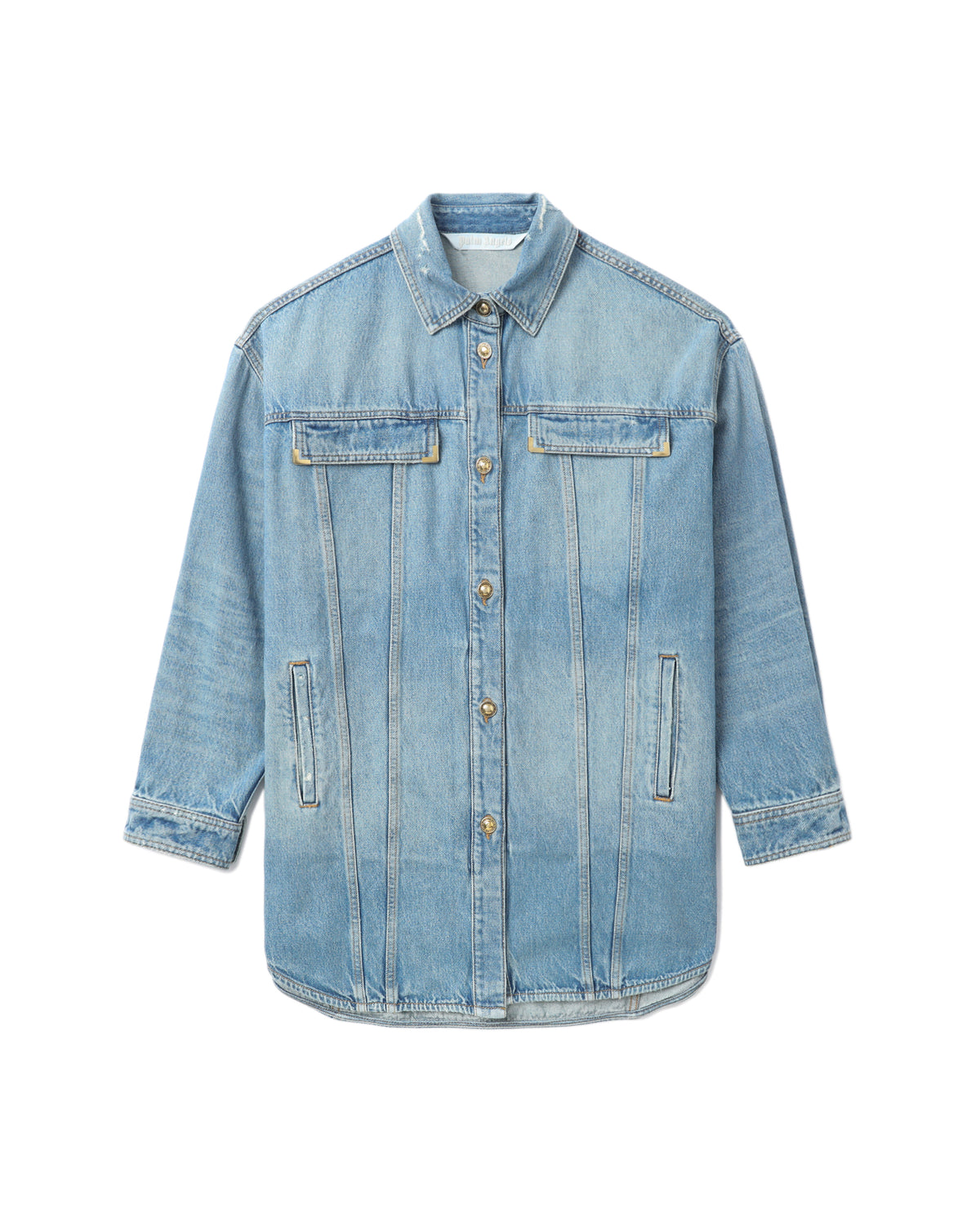 Printed denim overshirt