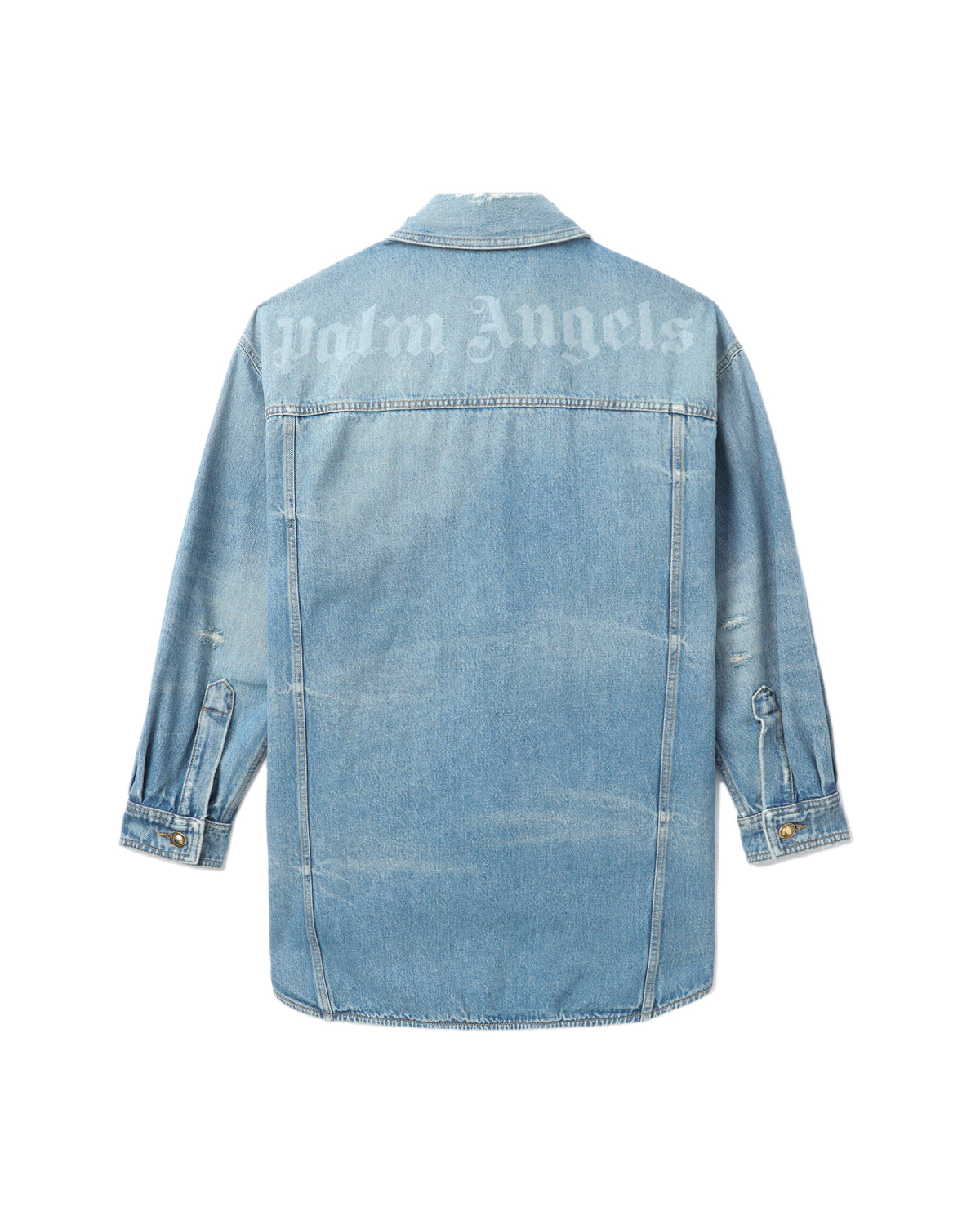 Printed denim overshirt