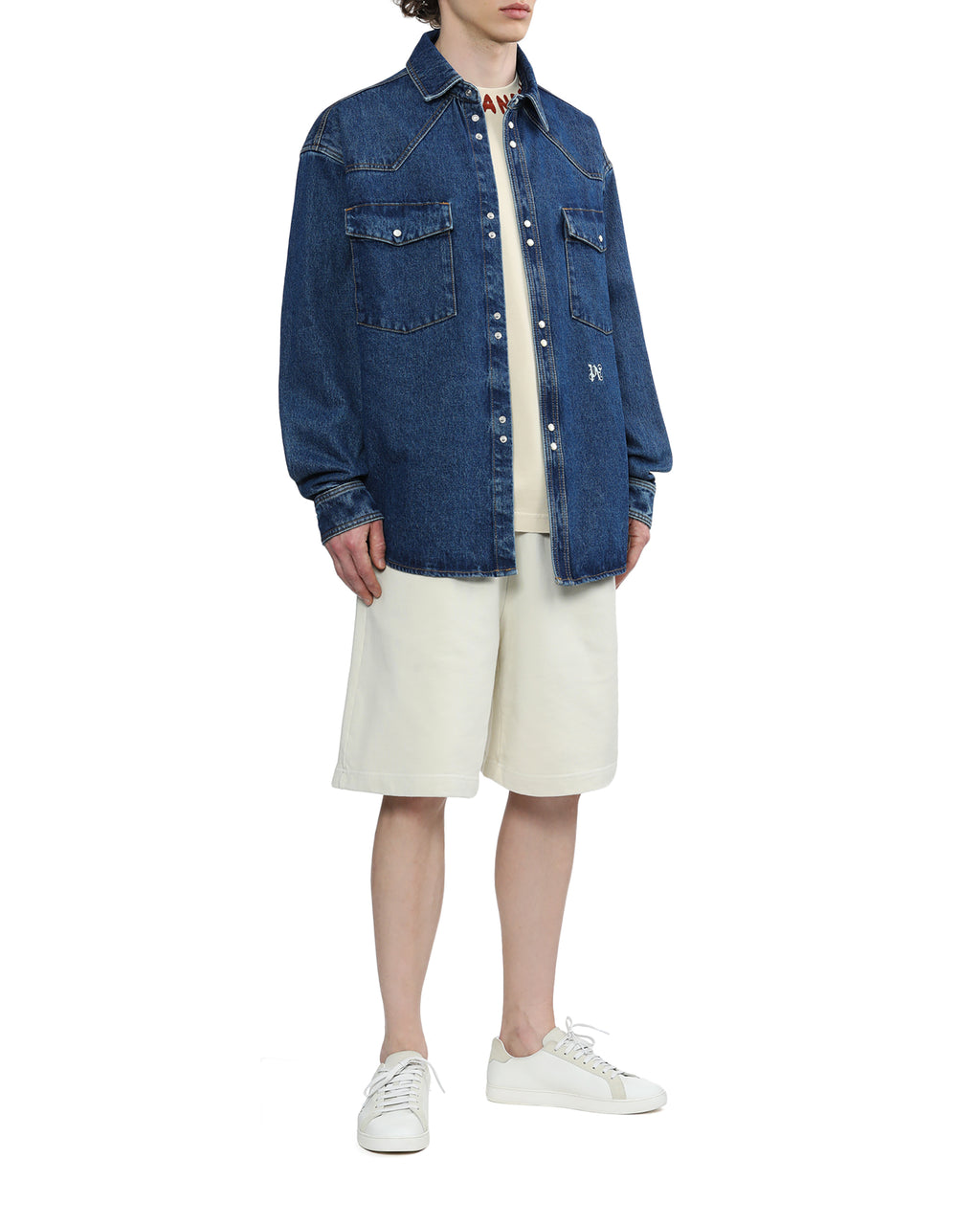 Monogram denim shirt