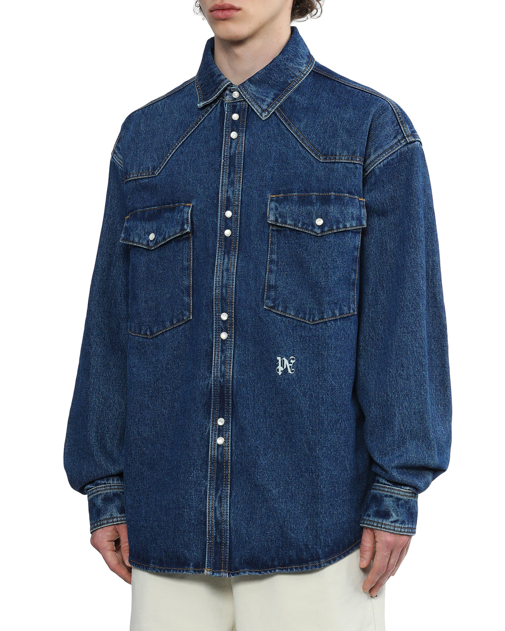 Monogram denim shirt