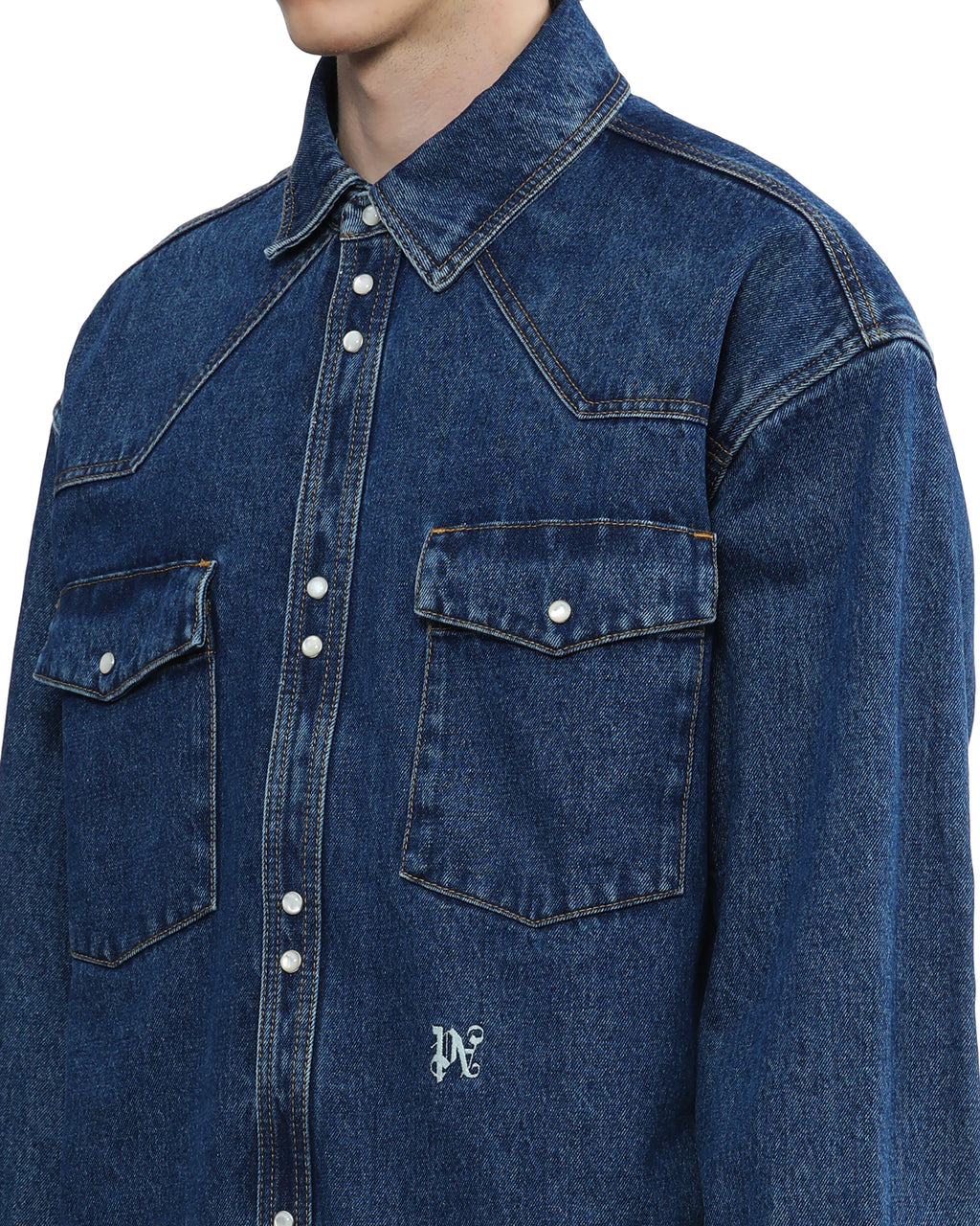 Monogram denim shirt