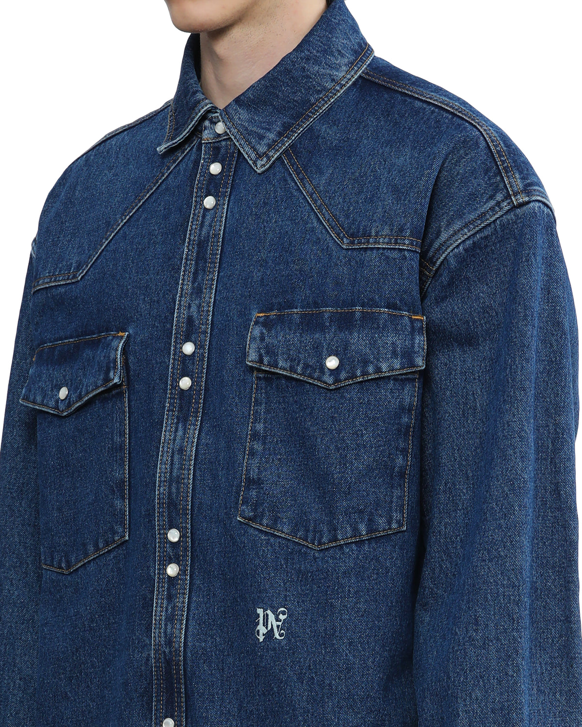 Monogram denim shirt