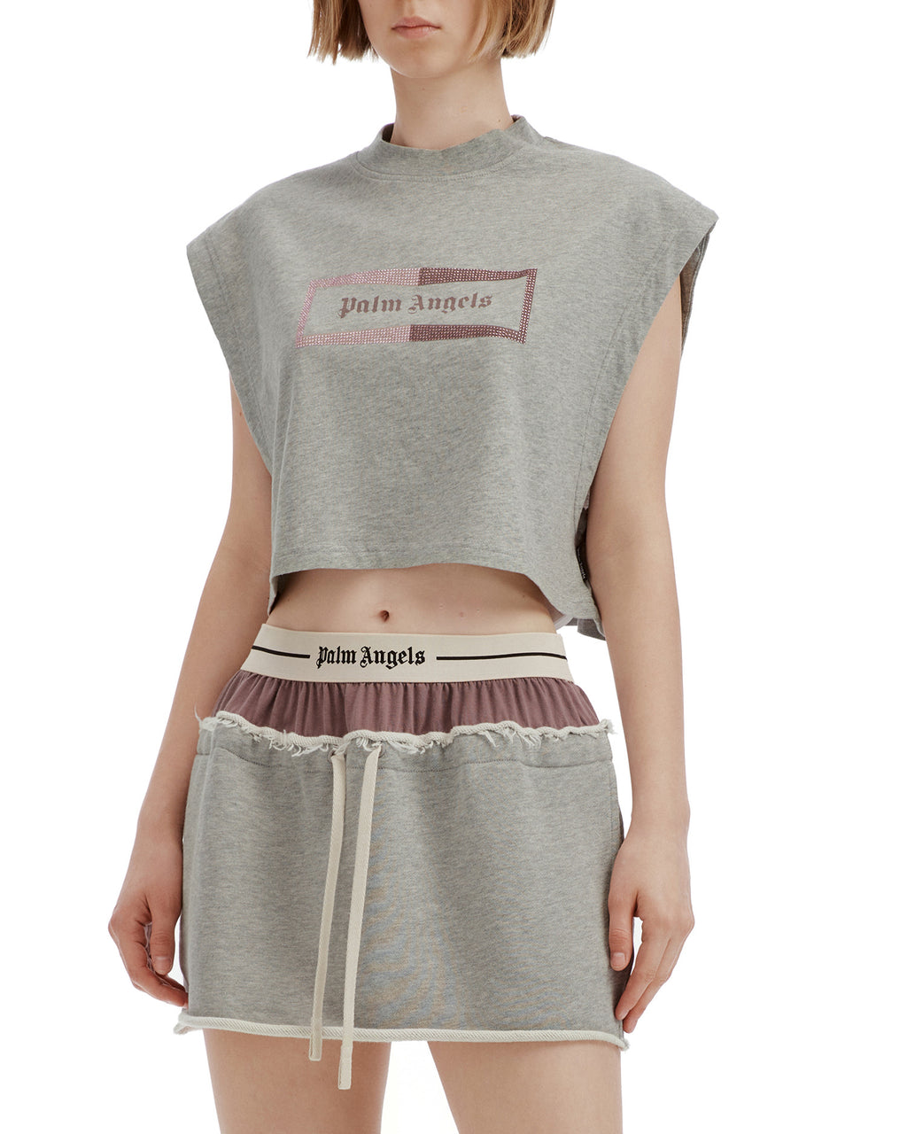Sleeveless crop tee