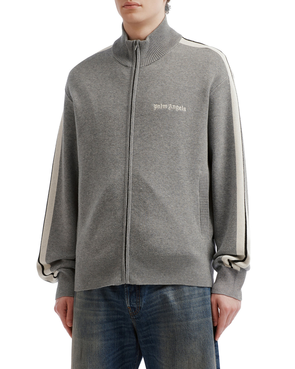 Striped zip-up jacket