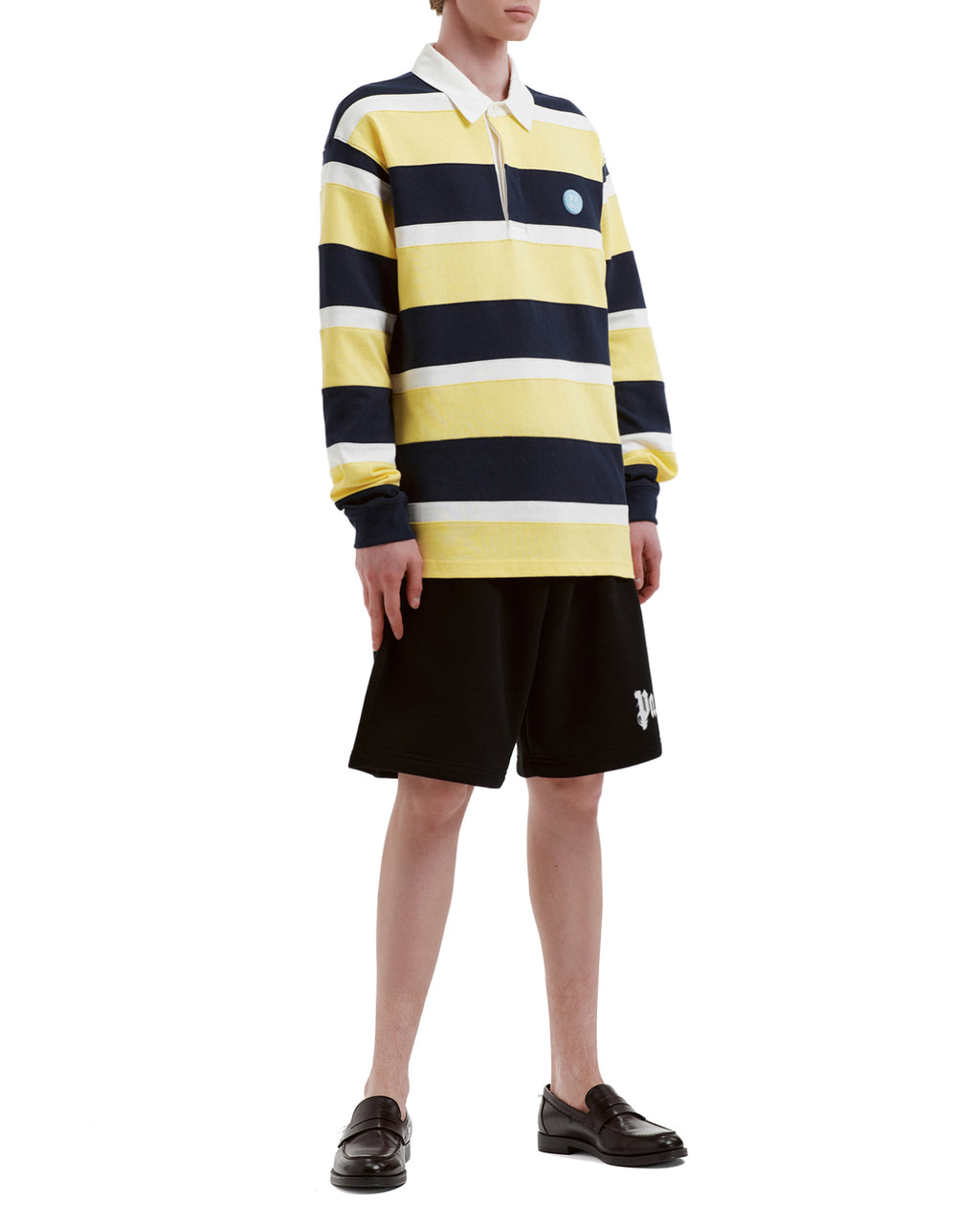 Striped long sleeve polo tee
