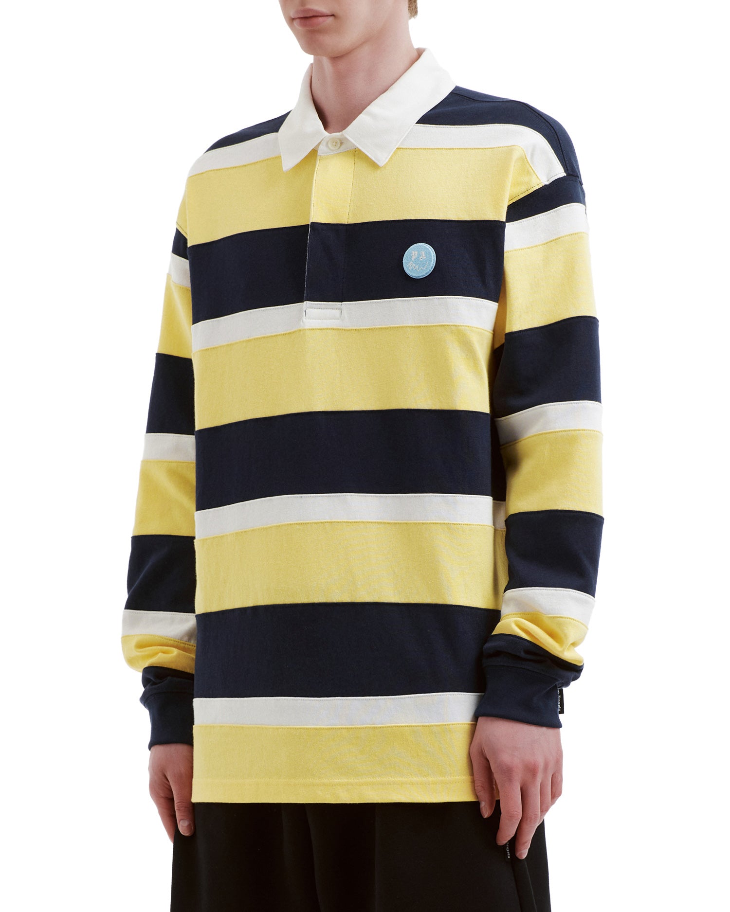 Striped long sleeve polo tee