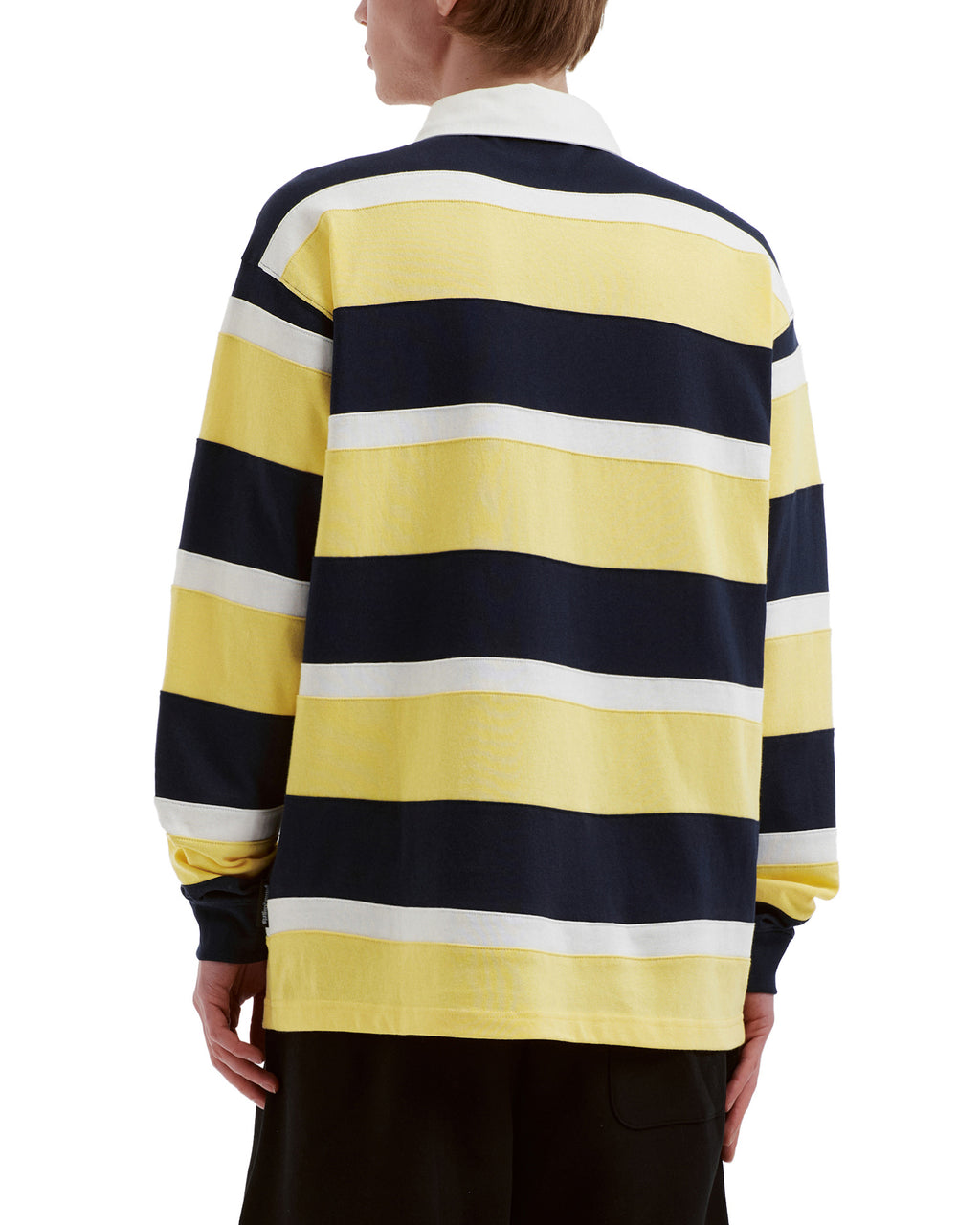 Striped long sleeve polo tee