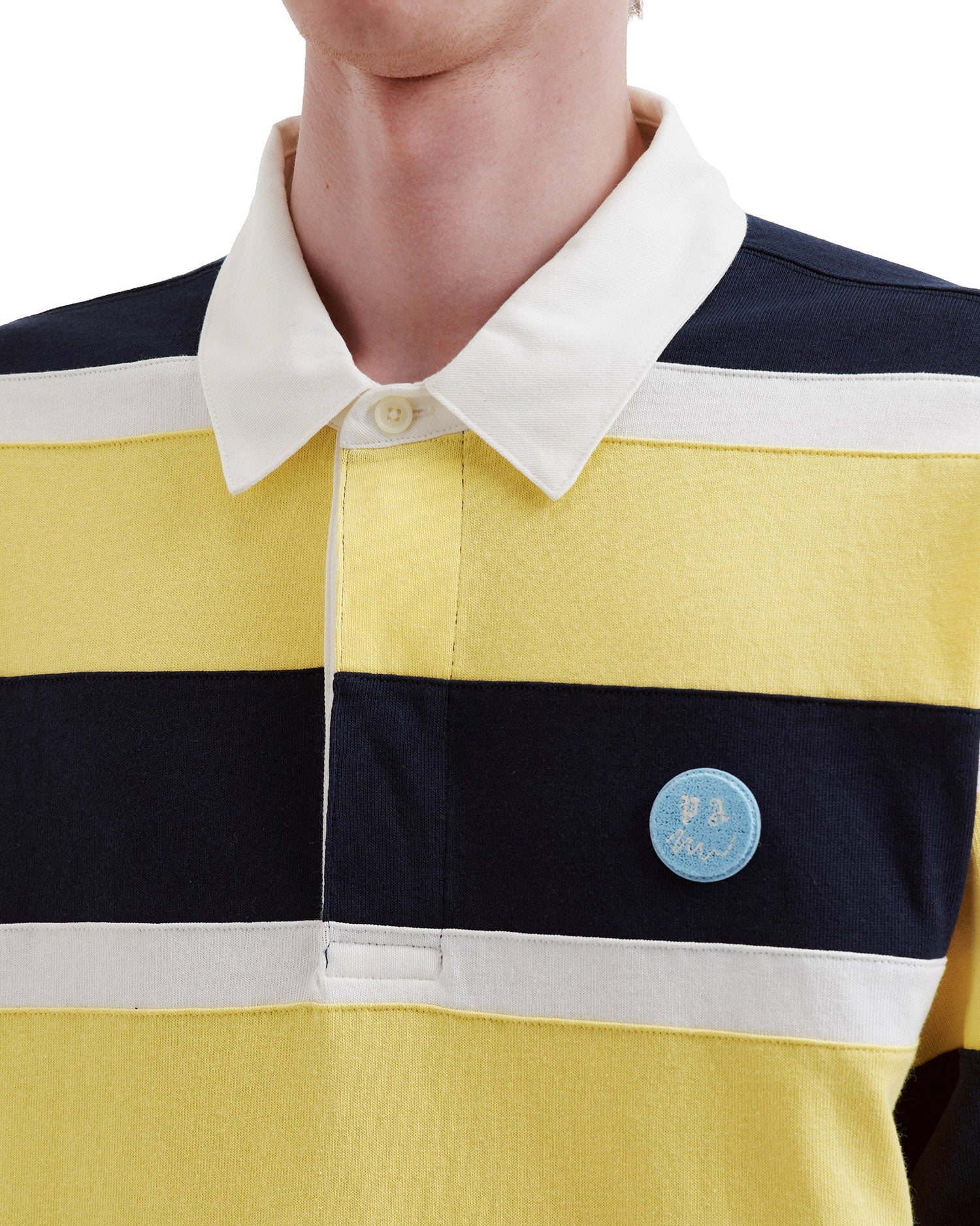 Striped long sleeve polo tee