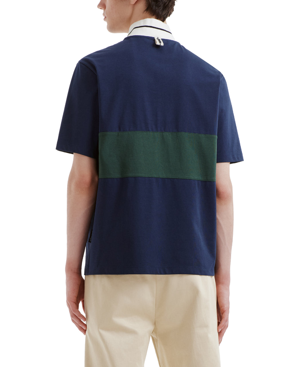 Half-zip striped tee