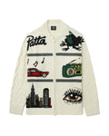 Graphic knit cardigan
