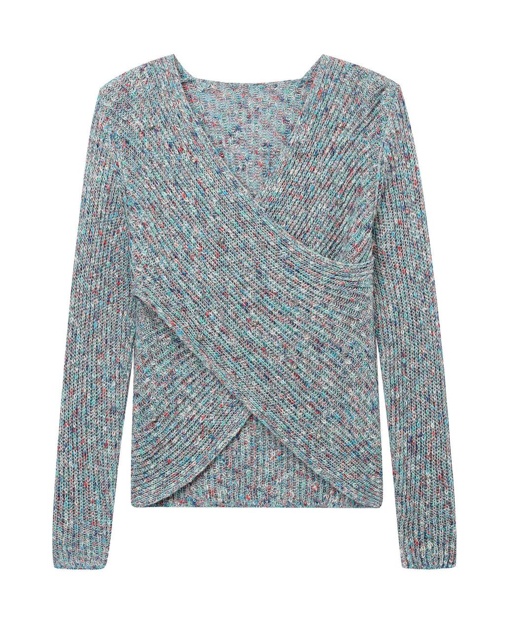 Wrap knit sweater