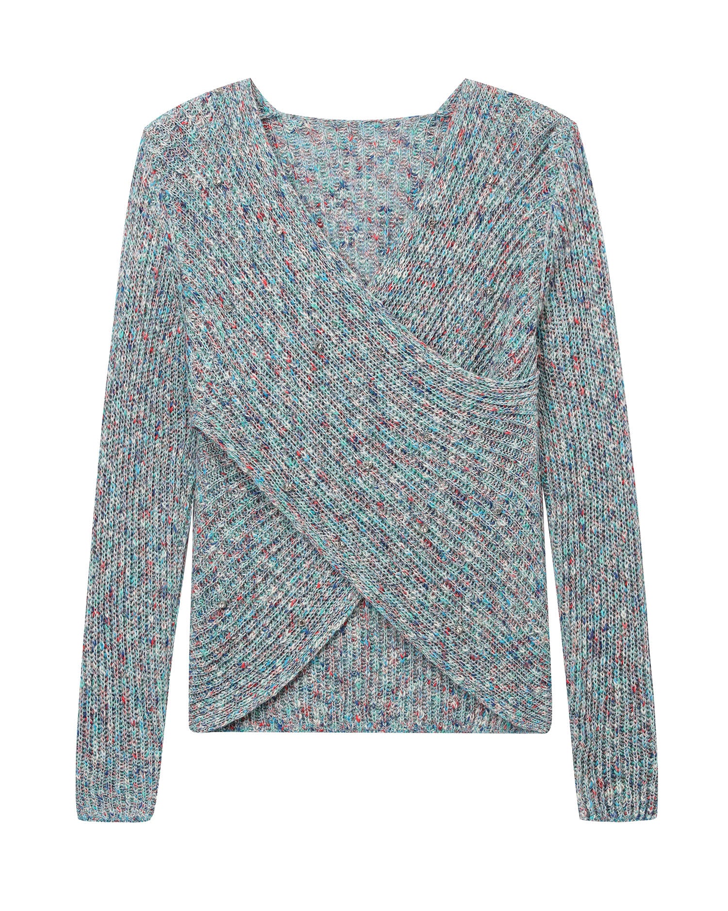 Wrap knit sweater