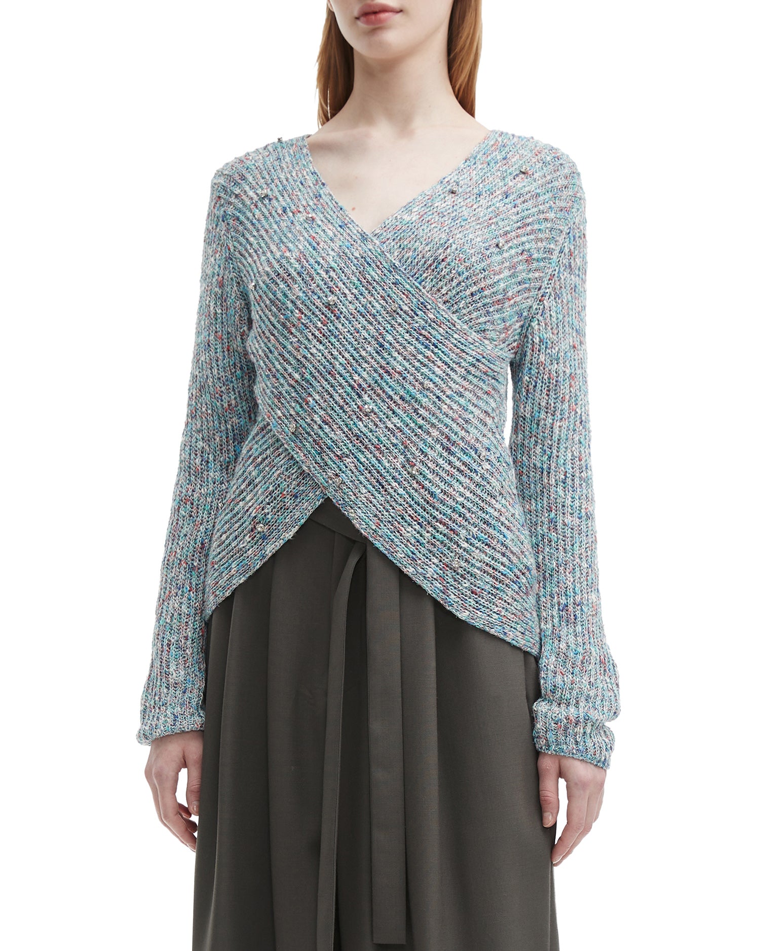 Wrap knit sweater