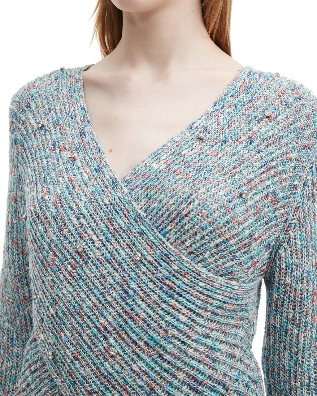 Wrap knit sweater