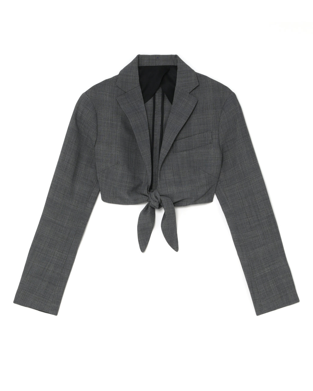 Front tie cropped blazer