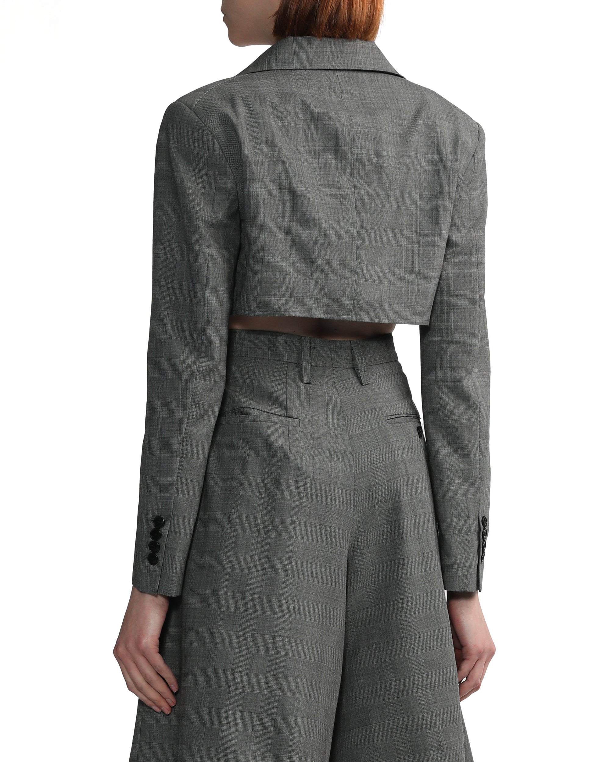 Front tie cropped blazer