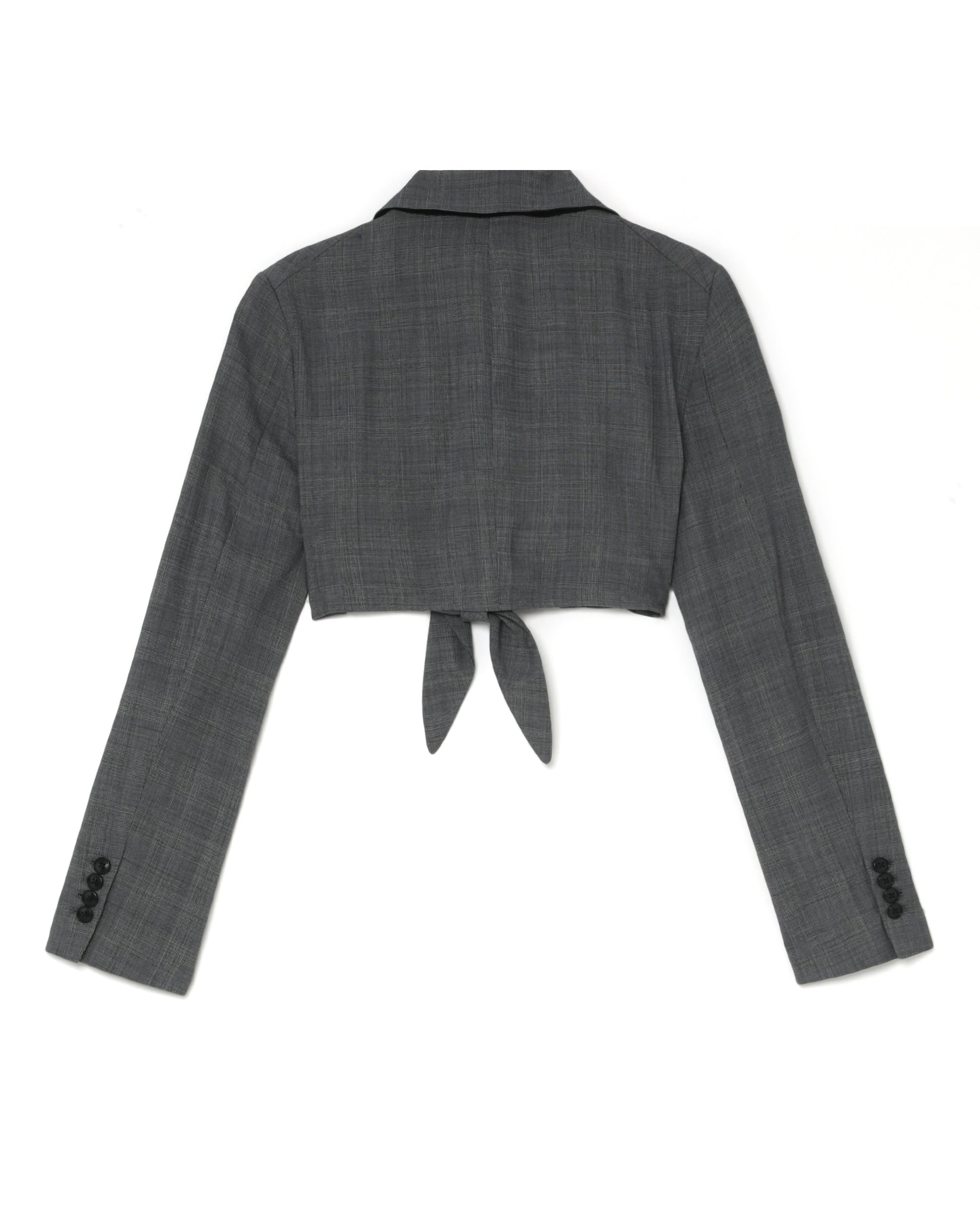 Front tie cropped blazer
