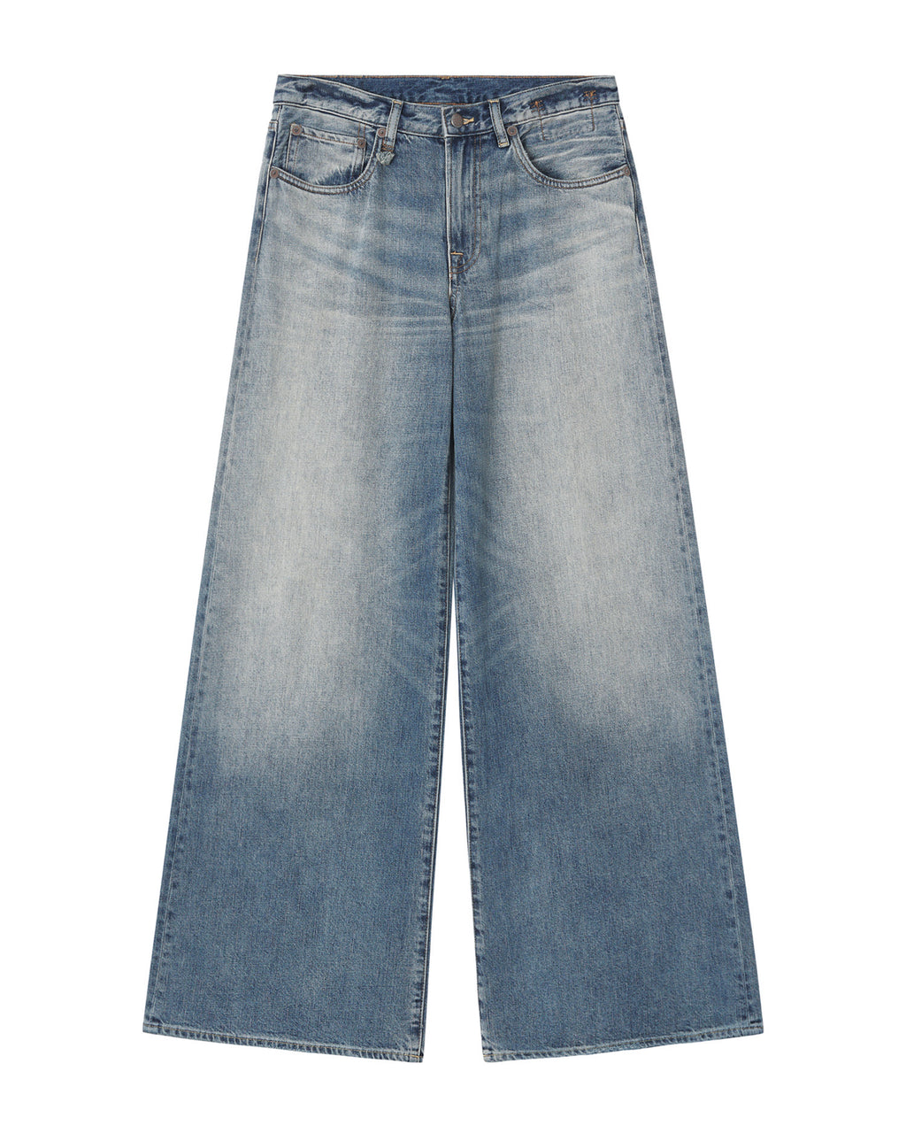 Faded wide leg jeans