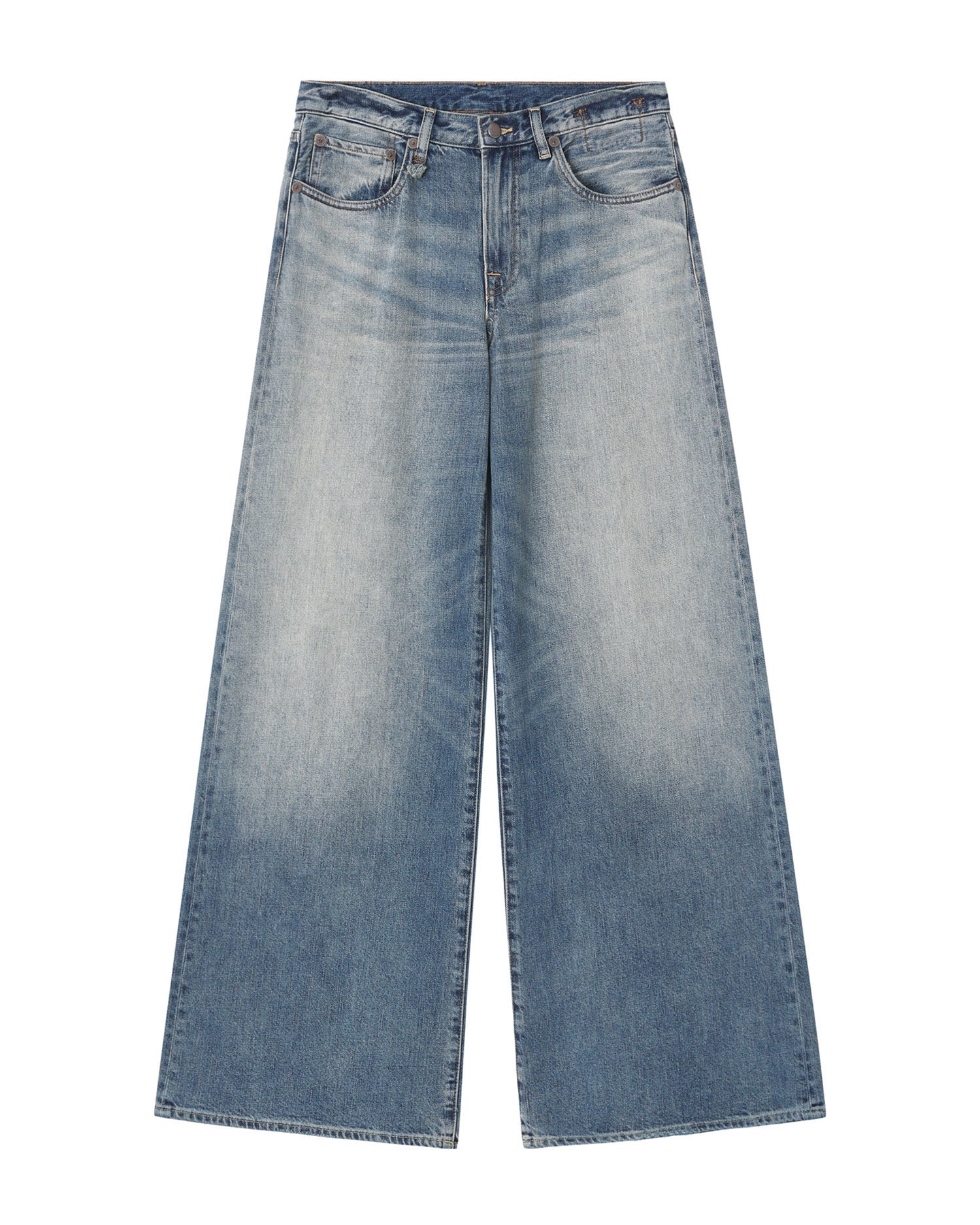 Faded wide leg jeans