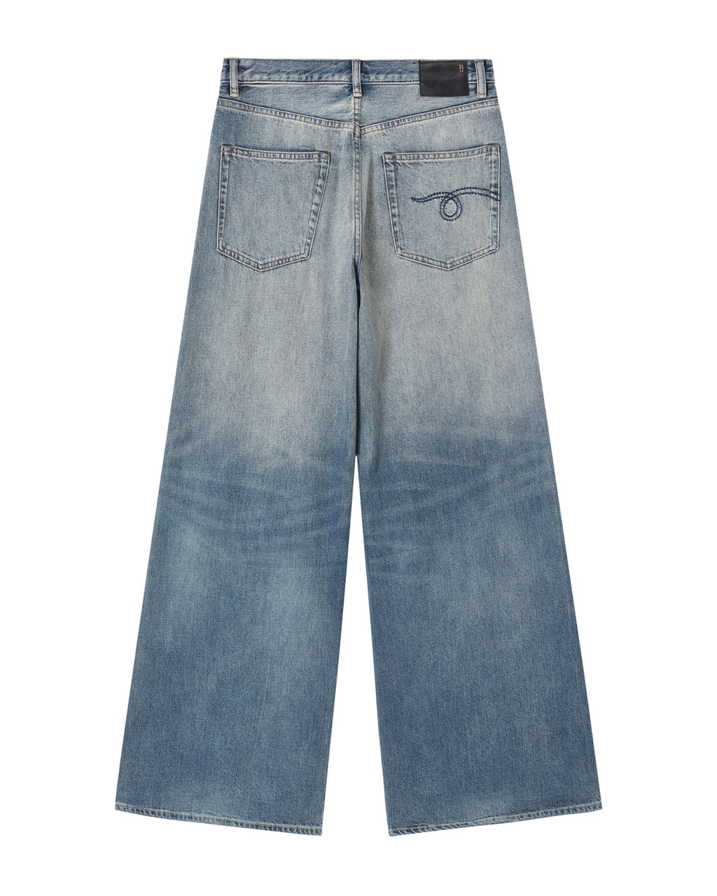 Faded wide leg jeans