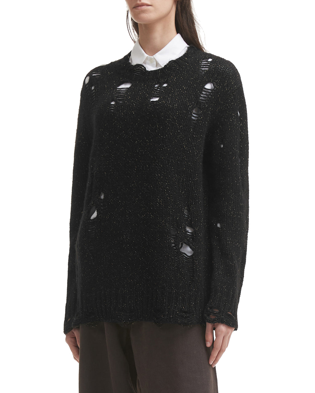 Oversized distressed sweater