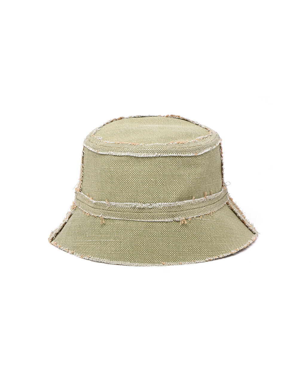 Raw edge bucket hat
