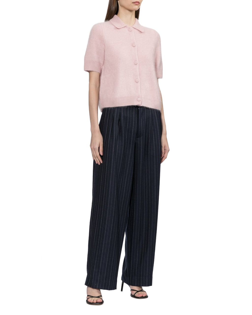 Short sleeve collared cardigan