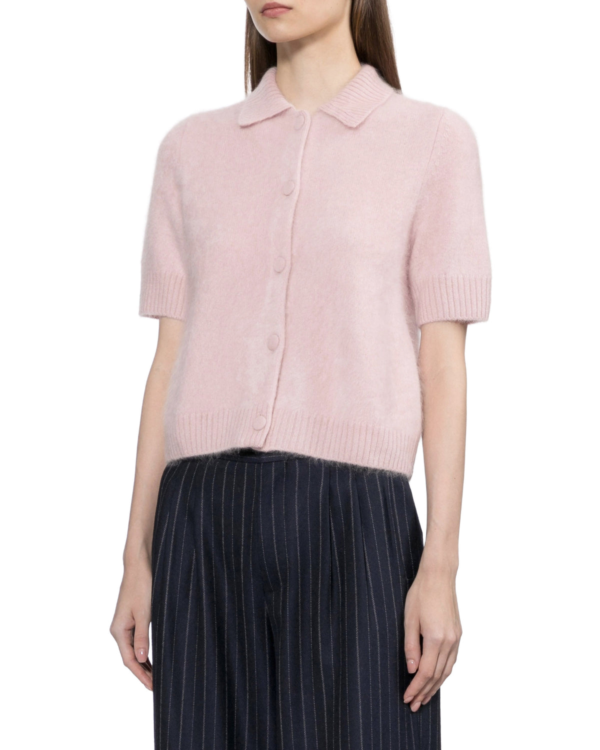 Short sleeve collared cardigan
