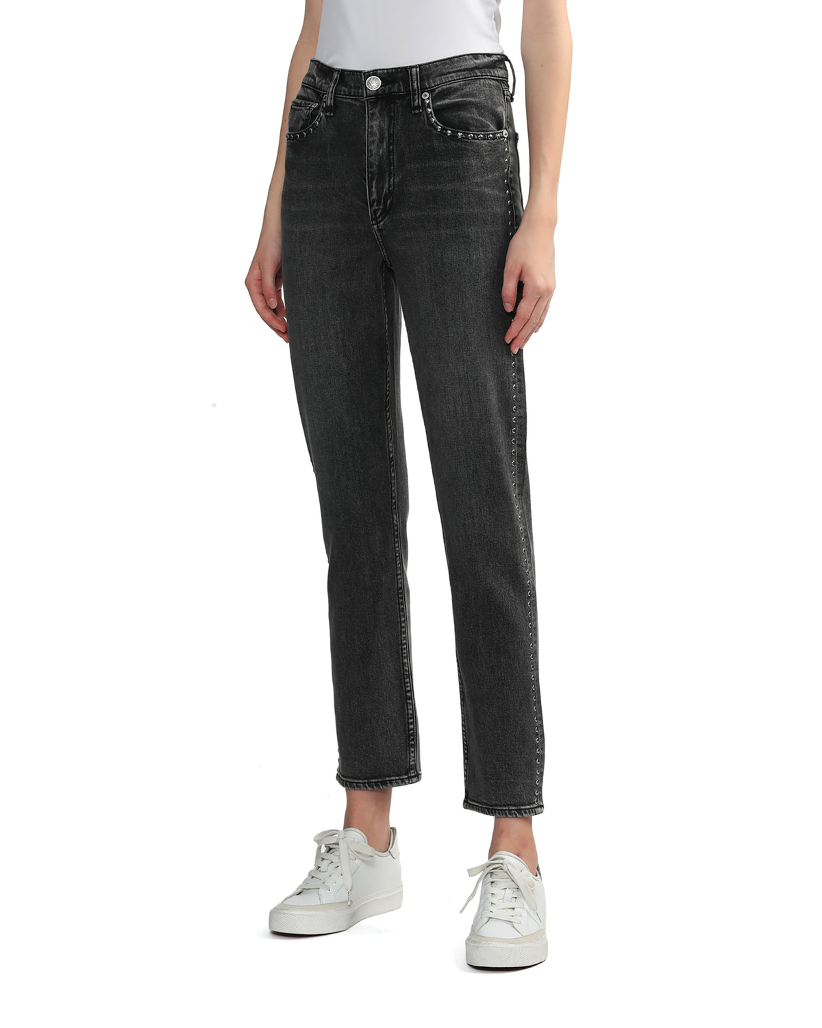 Stud embellished jeans