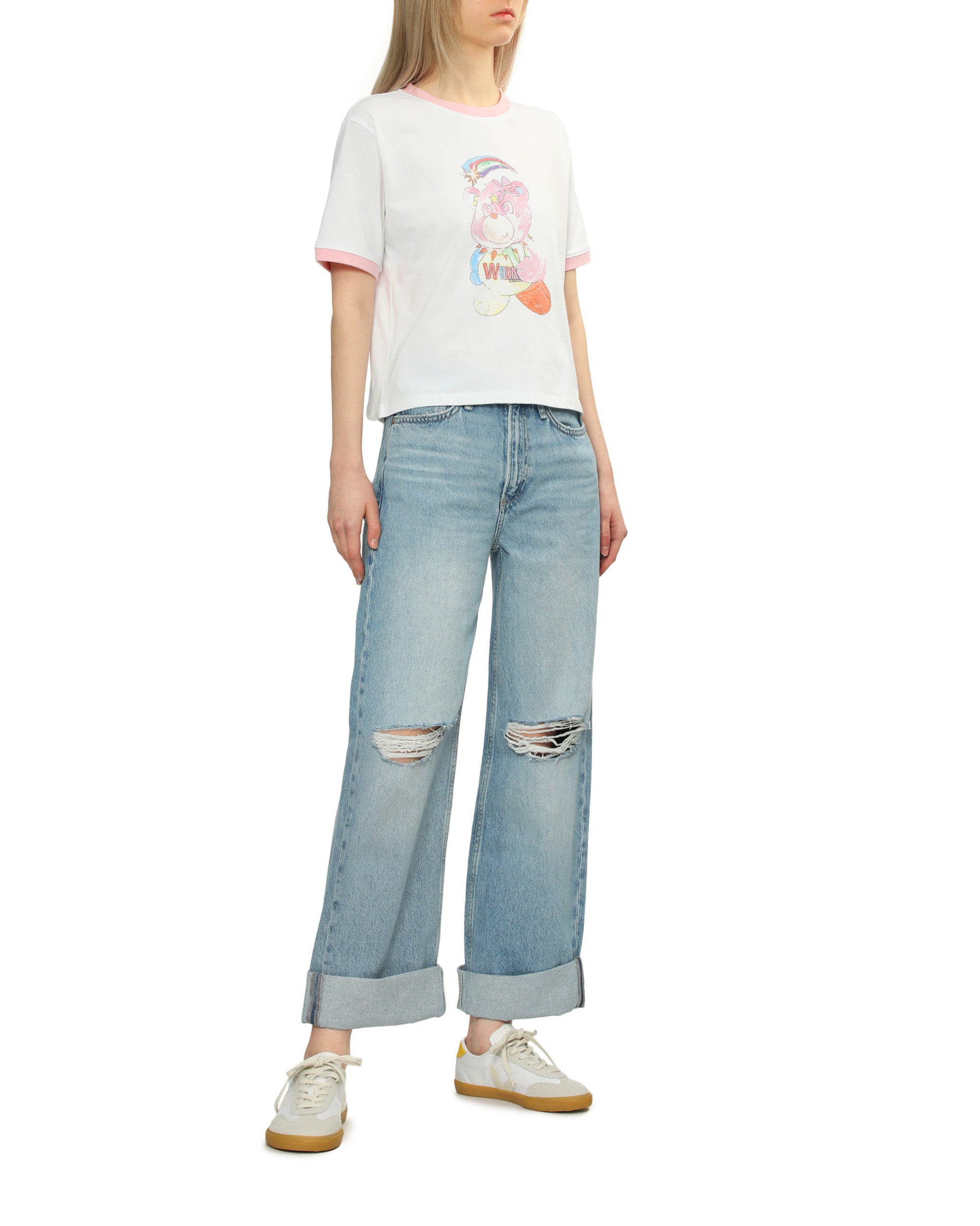 Ripped wide jeans