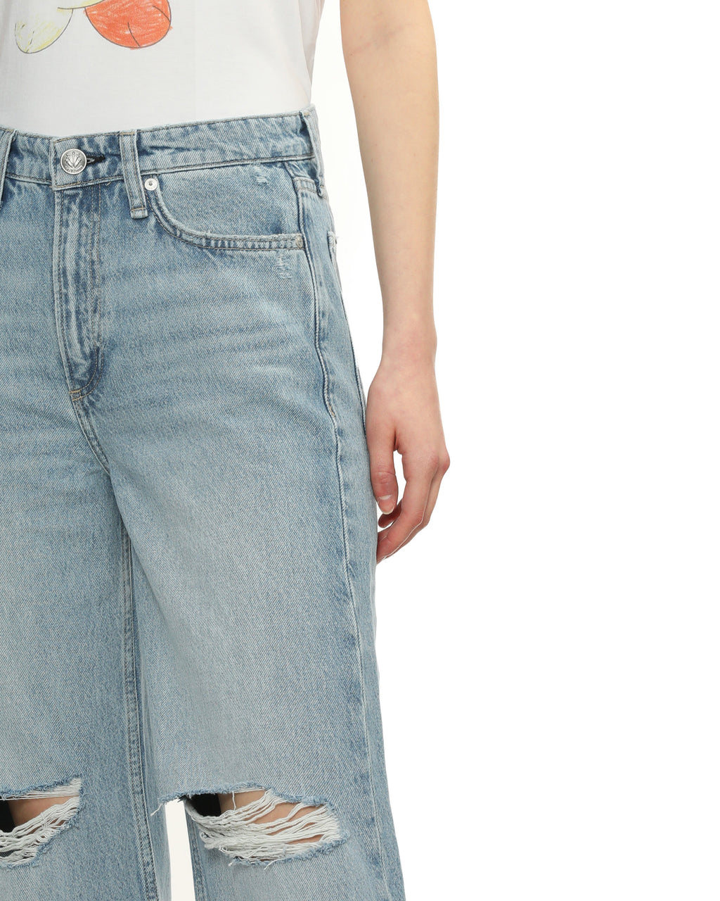 Ripped wide jeans