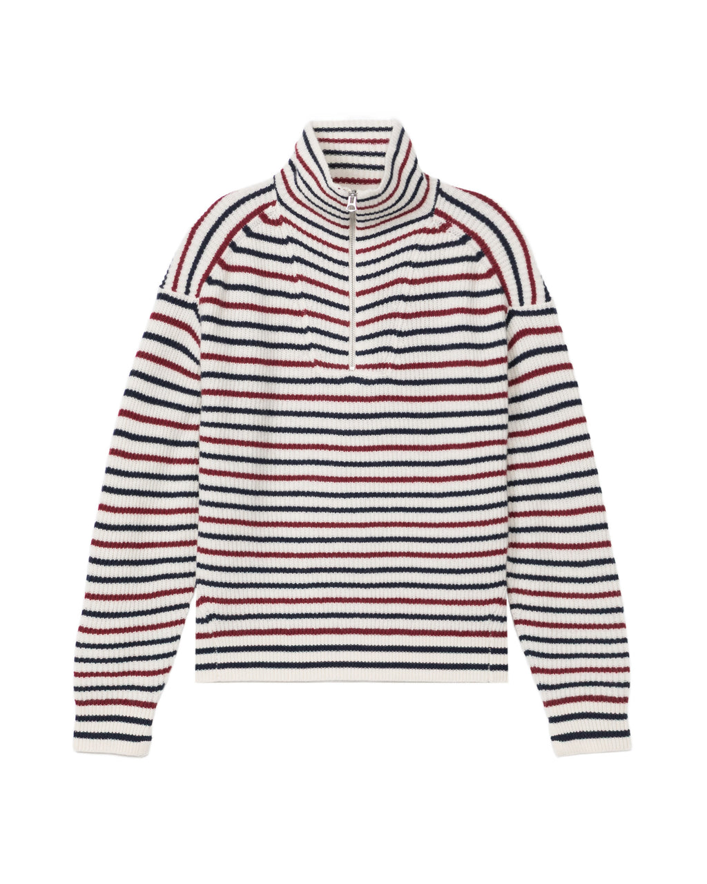 Half zip striped jumper
