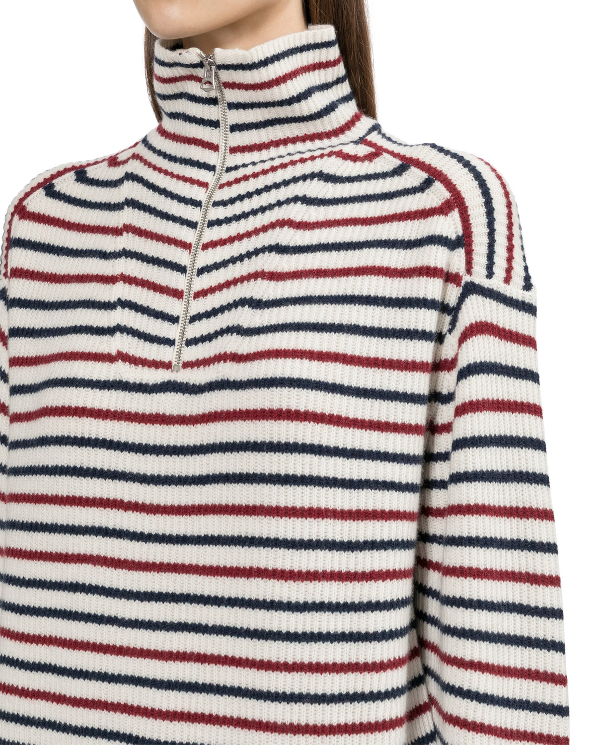 Half zip striped jumper
