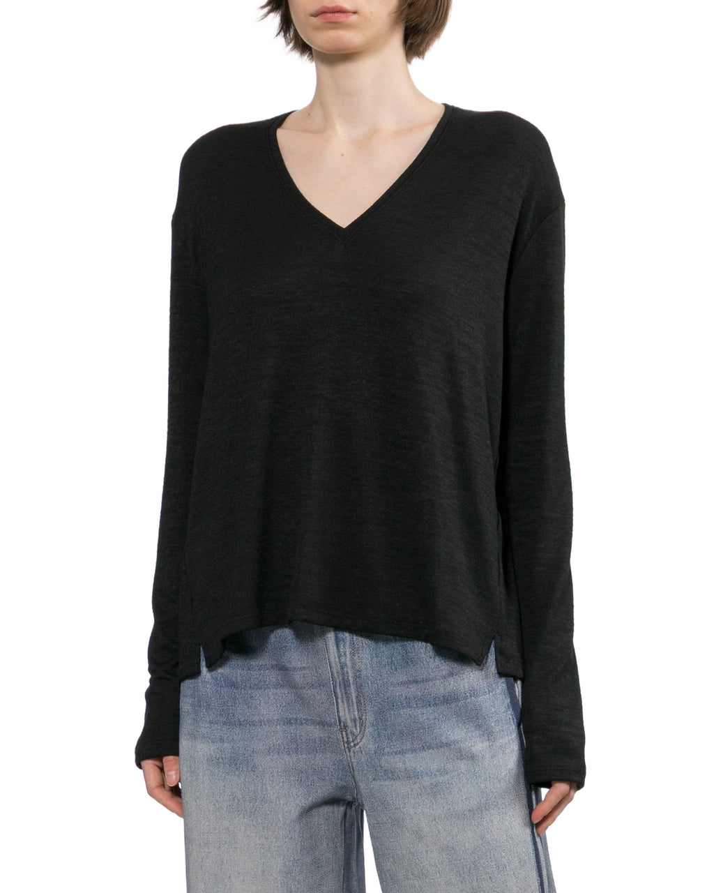 V-neck long tee