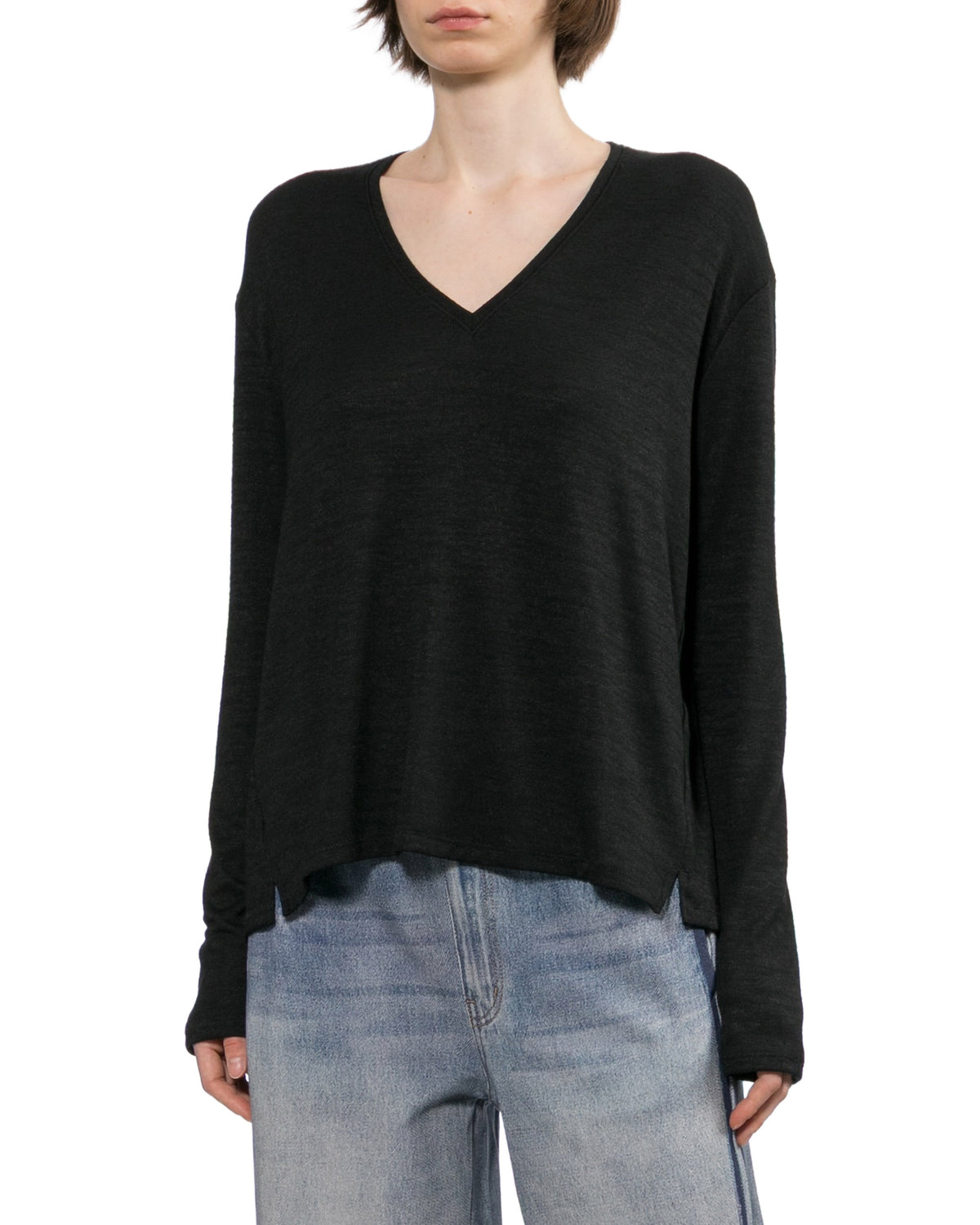 V-neck long tee
