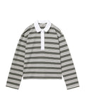 Kelly boxy striped long sleeve polo