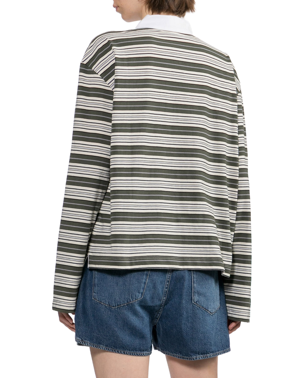 Kelly boxy striped long sleeve polo