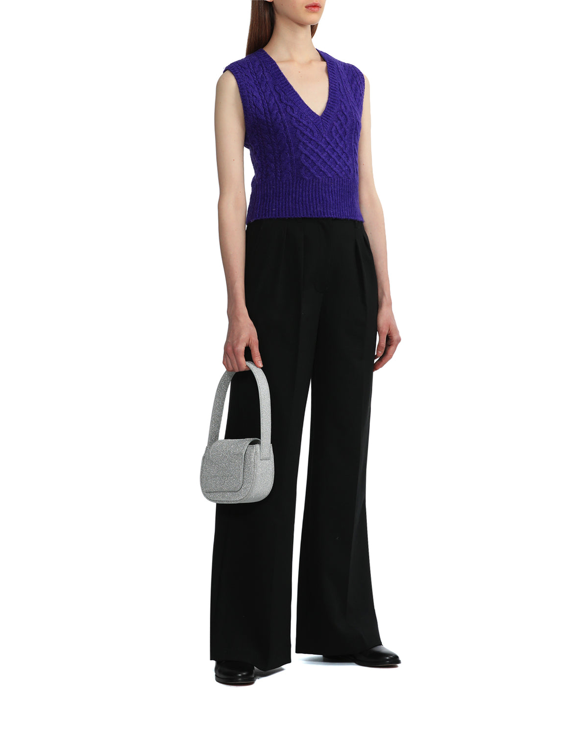 Shelly wide leg twill pant