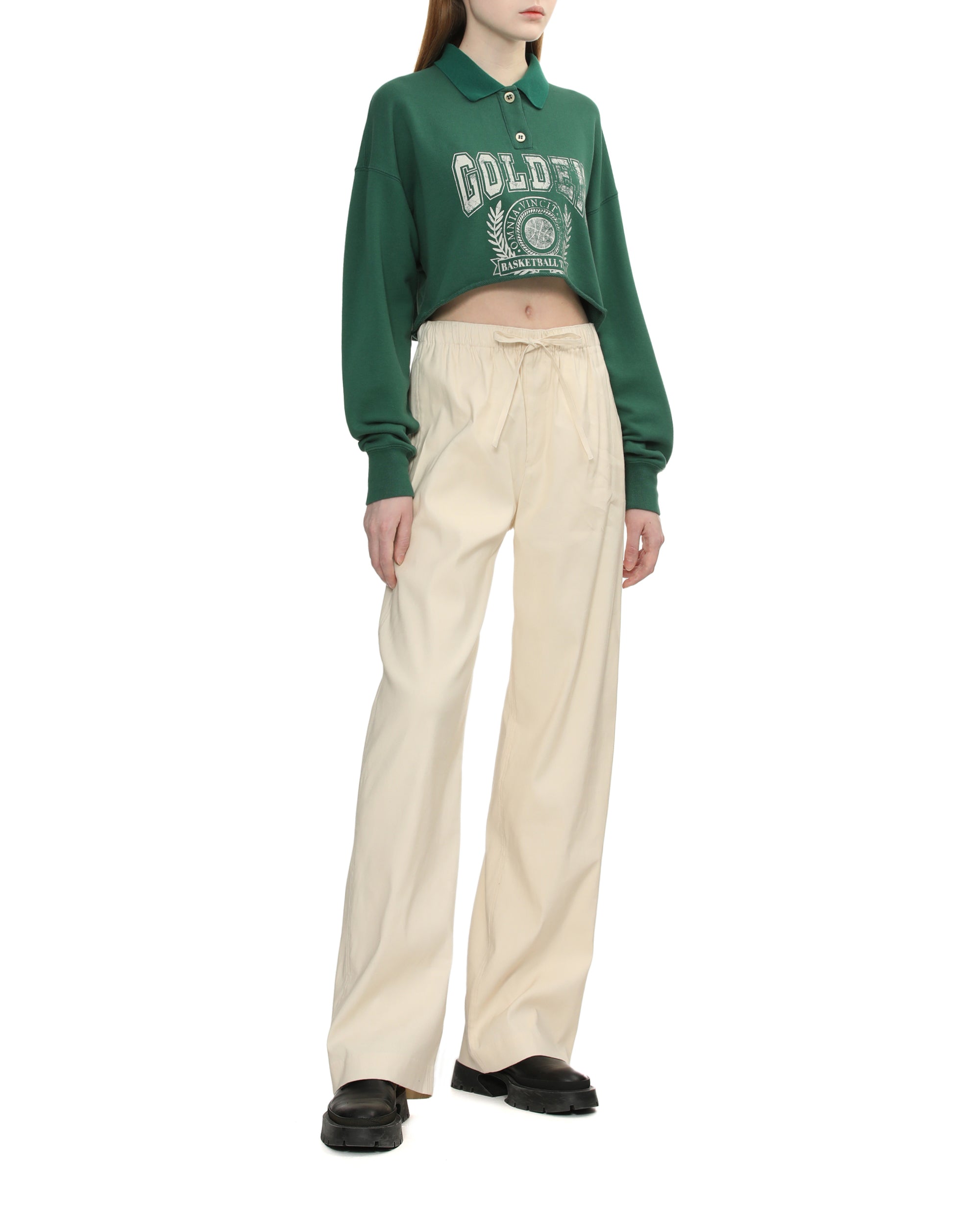 Drawstring wide-leg pants