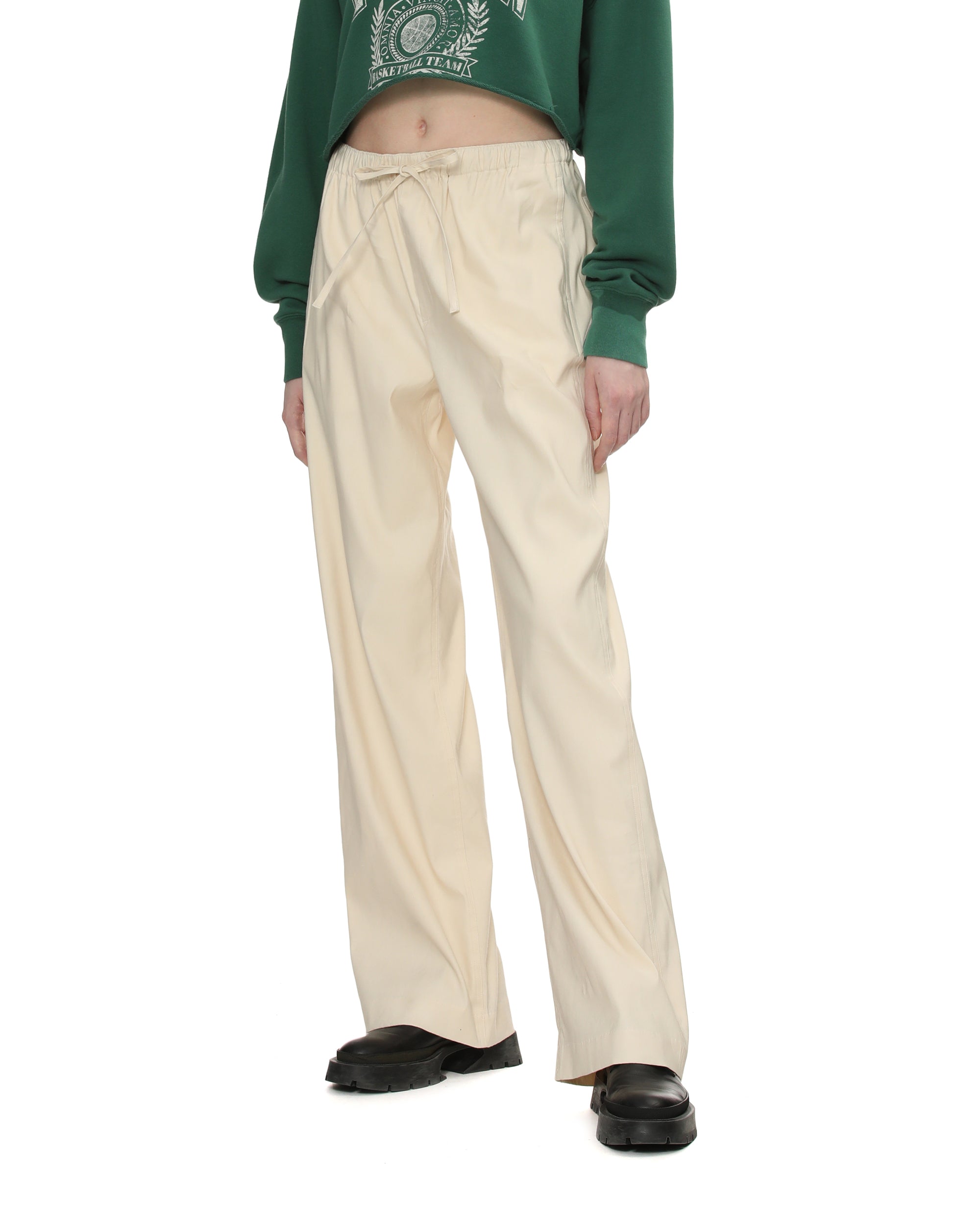 Drawstring wide-leg pants