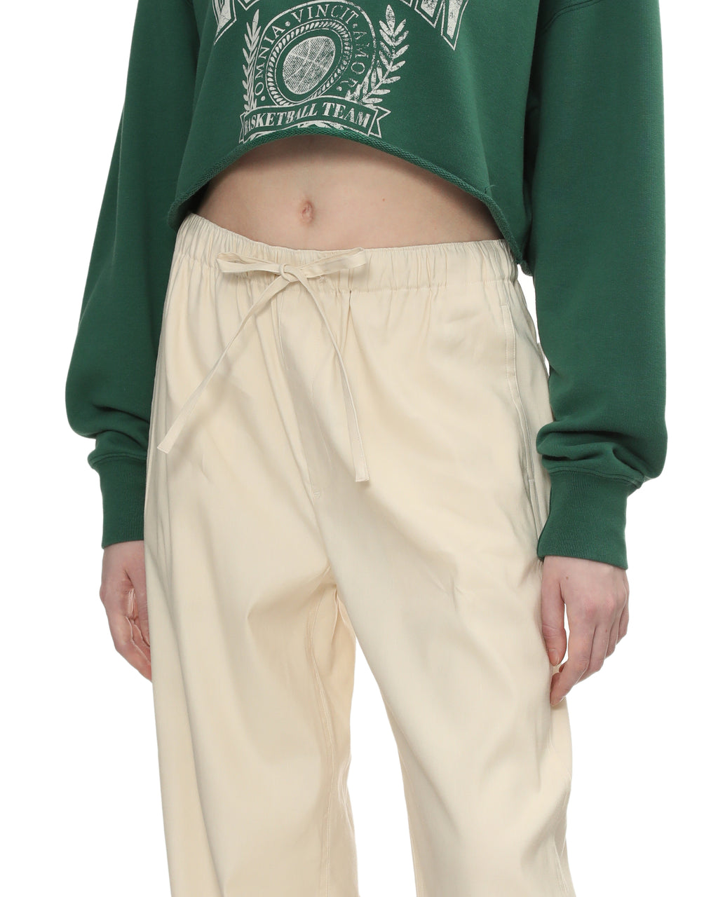 Drawstring wide-leg pants
