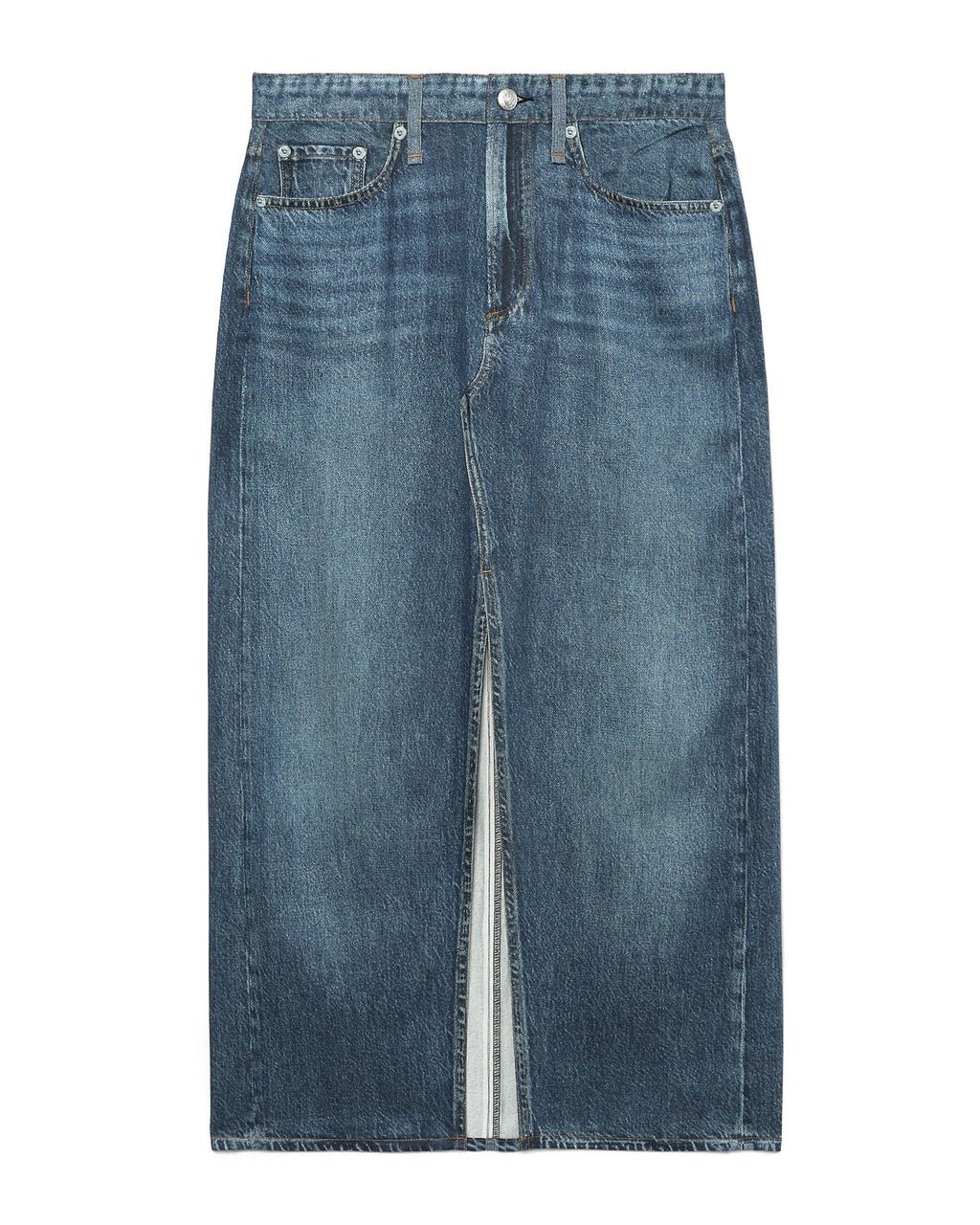 Denim midi skirt